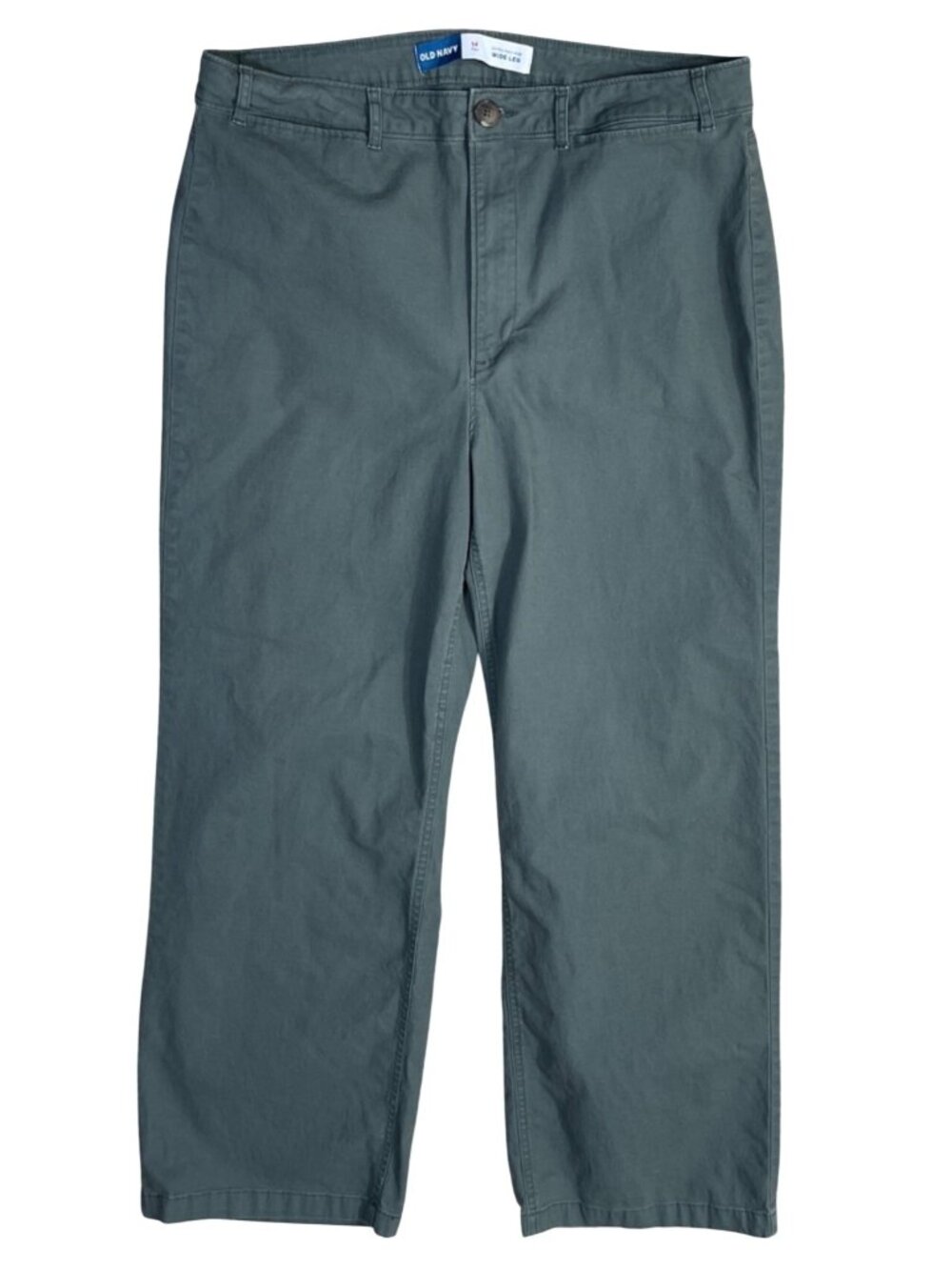 Old Navy Pants Olive Green 14 Tall 14T Wide Leg Extra High Rise Stretch